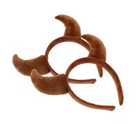 Hemobllo Fascia per Capelli con Corna di Mucca Peluche Accessorio Cosplay Demone Gotico per Feste Halloween Natale Cerchietto Versatile per Trucco e Skincare