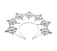 Hemobllo Fascia per Capelli Corona Lucida in Stile Barocco per Donne Fascia Alone da Dea Copricapo Vintage in Finta Perla per Feste e Cosplay