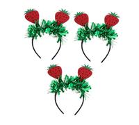 Hemobllo Fascia per Chioma a Forma di Fragola 3 Pezzi Feltro e Plastica, Stile Hawaiano Confortevole che Previene la Tensione, per Feste Tropicali a Tema