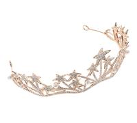 Hemobllo Fascia per Chioma da Sposa a Forma di Stella, Tiara da Fata Tempestata di Cristalli, Copricapo Delicato Corona Nuziale per Matrimonio e Feste Speciali