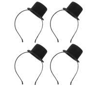 Hemobllo Fascia per Chioma Mini Cappello a Cilindro Nero Set 4 Pezzi Accessorio Vintage Leggero per Feste a Tema Cosplay e Carnevale Clip Decorativa per Eventi Vittoriani e