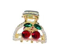 Hemobllo Fermagli Per Chioma Ciliegia Perle, Piccole Mollette Leggere in Lega, Accessori Per Ragazze, Clip Artiglio Eleganti Per Acconciature Quotidiane e Regali