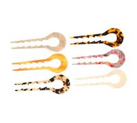Hemobllo Forcine Per Chioma in Acetato 6 Pezzi, Bastoncini Per Chignon a Forma Di u in Guscio Di Tartaruga, Fermagli Per Chioma Da Donna Per Lavoro, Scuola e Cerimonie
