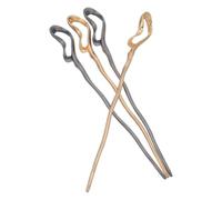 Hemobllo Forcine per Chioma in Metallo 4 Pezzi, Forcine Geometriche Dorate e Nere, Accessori per Chignon Stile Cinese, Fermagli Protettivi per Chioma da Donna Eleganti e Versatili