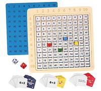 Hemobllo Giochi Montessori in Legno per Educativo Matematica con Addizione e Moltiplicazione Cognitivo Interattivo per Prima Stimola Coordinazione e Apprendimento Numerico