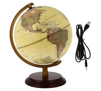 Hemobllo Globo Geografico da Tavolo Retrò 20 CM con Illuminazione USB Decorazione per Ufficio Studio e Casa Globo Terrestre Vintage Educativo e Decorativo
