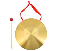 Hemobllo Gong Portatile Rame Mazzuola Strumento Percussione Maneggevole per Allerta e Atmosfera Suono Forte e Resistente e