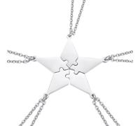 Hemobllo Jewelry Accessories Ciondoli Puzzle a Stella a Cinque Punte in Acciaio al, Set da 5 Pezzi, Collane per Amiche e Famiglia, Gioielli da Condividere