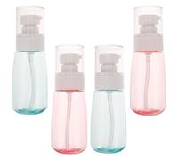 Hemobllo Kit 4 Flaconi da Viaggio 60ml in Plastica a Forma a U, Bottiglie Leggere e Portatili per Shampoo e Lozione, per Uso Quotidiano e Viaggi Colore Casuale
