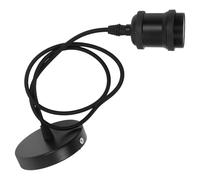 Hemobllo Kit Portalampada Sospensione Industriale con Rosone in Metallo Nero e Cavo Regolabile Lampada da Soffitto per Ristoranti e Ambienti Vintage Decorativi