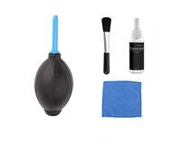 Hemobllo Kit Pulizia Computer 4 Pezzi Spazzola per Elettronica e Panno in Microfibra Nero, Fluido Detergente 20ml e Soffiatore Aria per Pulizia Tastiera e Schermo