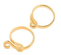 Hemobllo Lega Oro Anello per Uncinetto Regolabile 2 Pezzi | Strumento Portatile, Protegge le Dita, Apertura Lieve, per Progetti di Uncinetto e Cucito
