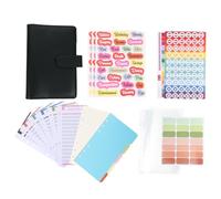 Hemobllo Libretto di Risparmio Portatile con Raccoglitore Anelli Organizer Denaro Multifunzionale con Buste Budget per Gestione Finanze Personali Nero
