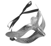 Hemobllo Maschera Metà Volto Vintage in Plastica Argento Stile Romano e Jazz da Principe per Maschera da Festa e Carnevale per Uomo Visibilità Completa