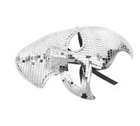 Hemobllo Maschera Specchio da Discoteca Intera Paillettes Brillanti per Feste e Carnevale, Maschera da Ballo Riutilizzabile Leggera e Traspirante per Adulti, Accessorio Costume per Dj