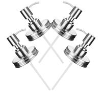 Hemobllo Mason Jar - 4 coperchi per pompa da 70 mm, in acciaio inox, per contenitori ricaricabili, coperchio compatto per bagno e cucina