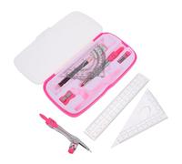 Hemobllo Matematica e Disegno Tecnico per Studenti con Compasso Goniometro Righelli in Plastica e Rosa Kit Completo di Forniture Scolastiche Precise e Portatile