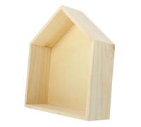 Hemobllo Mensola da Parete in Legno Forma di Casina Scaffale Sospeso Compatto e Resistente per Bagno Cameretta Soggiorno Design Legno Naturale Facile da Installare