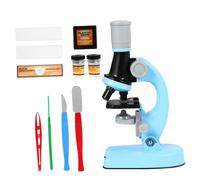 Hemobllo Microscopio per Educativo in Resistente Strumento Scientifico per Osservazione Biologica e Scoperta Gioco Didattico per Scuola e Sperimentazione Early Learning Blu