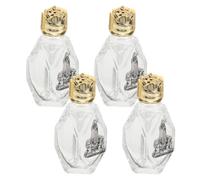 Hemobllo Mini Barattoli di Vetro 16ml 4 Pezzi con Design a Rosa, Portatili e Ricaricabili, per Uso Religioso e Preghiere All'altare