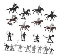 Hemobllo Mini Figure di Persone Cavaliere Medievale Cavallo 28 Pezzi Statuette di Soldati Miniatura per Decorazione Tavolo Sabbia Sicuri per Bambini e Adulti