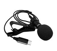 Hemobllo Mini Microfono Lavalier Condensatore Type C con Clip Microfono per Registrazione Smartphone Tecnologia Raccolta Design e per Live Broadcast e Vlog Nero
