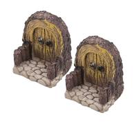 Hemobllo Mini Porta in Legno per Casa delle Bambole 2 Pezzi Ornamento da Giardino delle Fate a Forma di Volta Decorazione in Miniatura per Terrari e Collezioni da Esterno