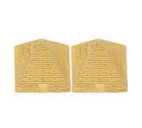 Hemobllo Modelli Piramide Egizia Simulata Oro in Resina, Set 2 Pezzi | Finitura Dorata Vintage, Linee Graduate e Lati Effetto Mattoni, per Terrario, Acquario, Aula Storia