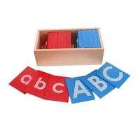 Hemobllo Montessori Lettere di Legno con Abrasiva Strumenti Educativi per Apprendimento Linguistico Tavola Didattica per Scuola Materna e Asilo Gioco Interattivo e Sviluppo del Linguaggio