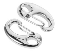 Hemobllo Moschettoni a Molla in Acciaio 2 Pezzi Clip a d Lucida per Catene Maglioni e Pantaloni Fermagli Versatili per Portachiavi e Accessori Fai da Te