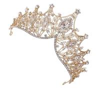 Hemobllo Nuziale Per Sposa Tiara Di Cristallo Per Accessorio Per Creativo Alla Moda Per Donna e Ragazza Dorata