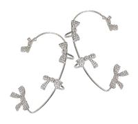 Hemobllo Orecchini Fiocco Argento in Metallo Non Perforanti Eleganti Clip per Orecchio Comodi da Indossare per Ragazze e Donne alla Moda