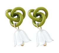 Hemobllo Orecchini Pendenti a Forma di Mughetto Verdi per Donna Gioielli Primaverili Freschi e Versatili Regalo Elegante per Adolescenti e Occasioni Quotidiane