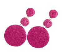 Hemobllo Orecchini Raffia Donna Leggeri Rotondi Boho Estivi Spiaggia Per Teen Girls Accessori Moda Raffia Naturale Colorata Chic Per Feste e Regali