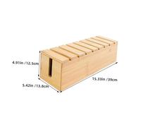 Hemobllo Organizer da Scrivania Naturale con Scatola Portacavi e Supporto Telefono Gestione Efficiente per Ufficio e Casa Contenitore Multipresa Robusto e