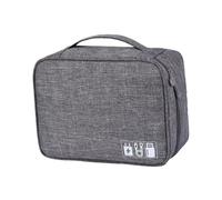 Hemobllo Organizer Elettronico da Viaggio Compatto e Resistente Borsa Porta Accessori Digitali Multifunzione Custodia Protettiva per Caricabatterie e Cavi per Auto e Casa Colore Grigio