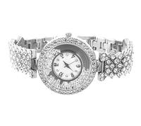Hemobllo Orologio da donna con strass: orologio da donna di lusso Bling con diamanti per elegante orologio da polso con cinturino in acciaio, argento, 20x3.6cm, nan
