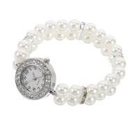 Hemobllo Orologio Da Polso Donna Vintage Con Bracciale Perle Doppio Strass Elastico, Gioiello Elegante Per Feste e Regali Raffinati