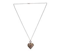 Hemobllo Orologio da Tasca Bronzo Metallo Quadrante Forma di Cuore Catena Lunga Movimento Meccanico Gancio Rimovibile