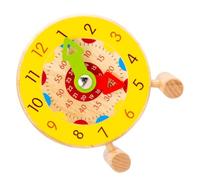 Hemobllo Orologio Giocattolo in Legno Educativo per Mini Orologio Analogico Colorato per Apprendimento del Sicuro e Interattivo per Sviluppo Cognitivo