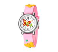 Hemobllo Orologio Quarzo Per Ragazzo Ragazza Con Design Farfalla Orologio Cartone Elegante Per Ragazze e Ragazzi Per Scuola e Comodo e Resistente