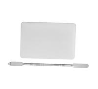 Hemobllo Palette in Acciaio Inossidabile Per Miscelare Cosmetici Anello Porta Vernice e Spatola a Doppia Estremità Per Fondotinta, Ombretto Art