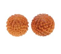 Hemobllo Palline da Massaggio per Massaggio Manuale Rilassante e Stretching Muscolare in Legno Giallo Forma Durian 2pezzi