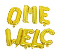 Hemobllo Palloncini di Benvenuto in Foil Lettere Dorate 16 Pollici per Feste Inaugurazione Casa e Primo Giorno Scuola Decorazioni Alfabeto Lamina per Eventi Familiari