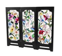 Hemobllo Paravento Pieghevole Miniatura in Stile Cinese con 3 Pannelli in Pvc e Acrilico, Decorativo e Portatile per Scrivania in Ufficio e Ambienti Business