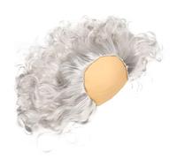 Hemobllo Parrucca Calva Divertente Bianca per Halloween e Teatro, Riutilizzabile Aspetto Naturale in Pet e Rete, Accessorio per Costumi Cosplay Uomo e Donna