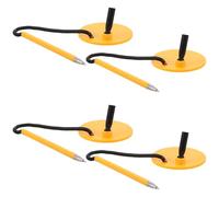 Hemobllo Penna da Banco con Base Adesiva e Catena in Plastica, Set 4 Pezzi Penne Gel Nere 0,5 Mm per Ufficio Reception e Scrivania, Portapenne da Tavolo Antismarrimento per Posto di Lavoro