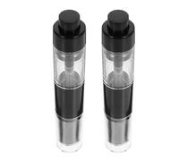 Hemobllo Pennello per Cipria in Polvere 2 Pezzi Retrattile con Dispenser a Pressione Design Elegante in Plastica e Fibra Artificiale per Make-up da Viaggio Pratico e Portatile