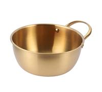 Hemobllo Pentola per Ramen in Acciaio Inossidabile Resistente al Calore Casseruola Media per Noodles e Zuppe Adatta Gas e Carbonella Colore Oro