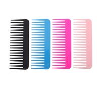 Hemobllo Pettine Denti Larghi in Plastica per Parrucchiere, 4 Pezzi senza Manico, Dimensioni 6.10X2.36 Pollici, per Styling e Cura Chioma in Salone e Casa Colore Casuale